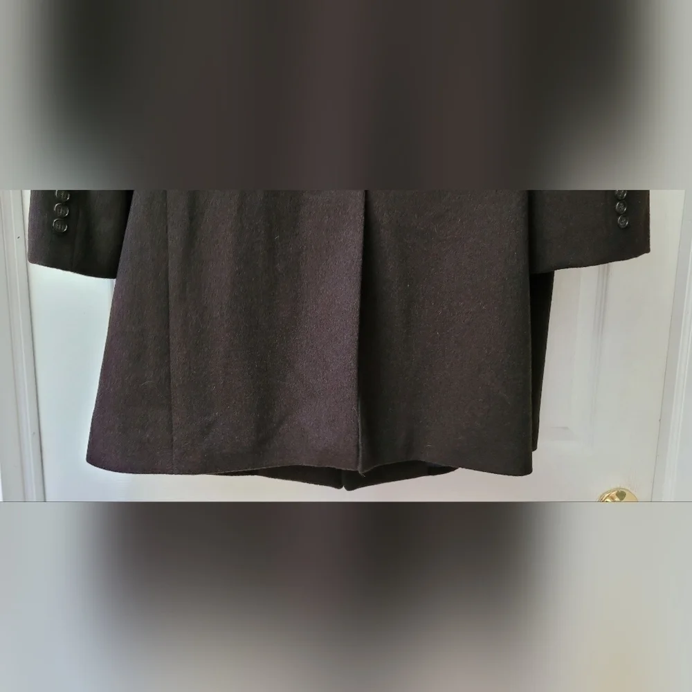 Kenneth Cole New York Men's Charcoal Gray/Black Wool Peacoat Trenchcoat Size 46R